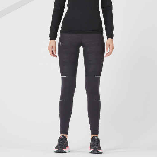 
      Sieviešu siltās, pieguļošās, ūdensnecaurlaidīgās skriešanas bikses “Kiprun Warm", melnas
  