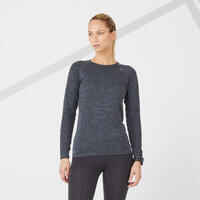 KIPRUN SKINCARE LIGHT WOMEN'S RUNNING BREATHABLE LONG-SLEEVED T-SHIRT - BLACK