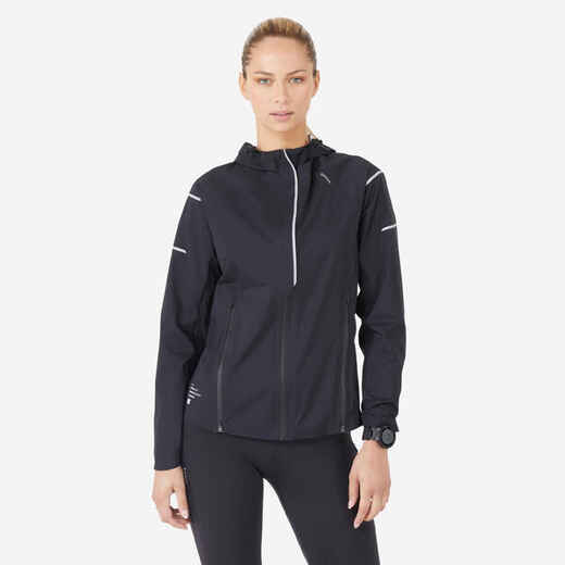 
      Laufjacke Damen wasserdicht winddicht - Rain+ schwarz 
  