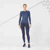 Laufshirt langarm atmungsaktiv Kiprun Skincare Light Damen blau
