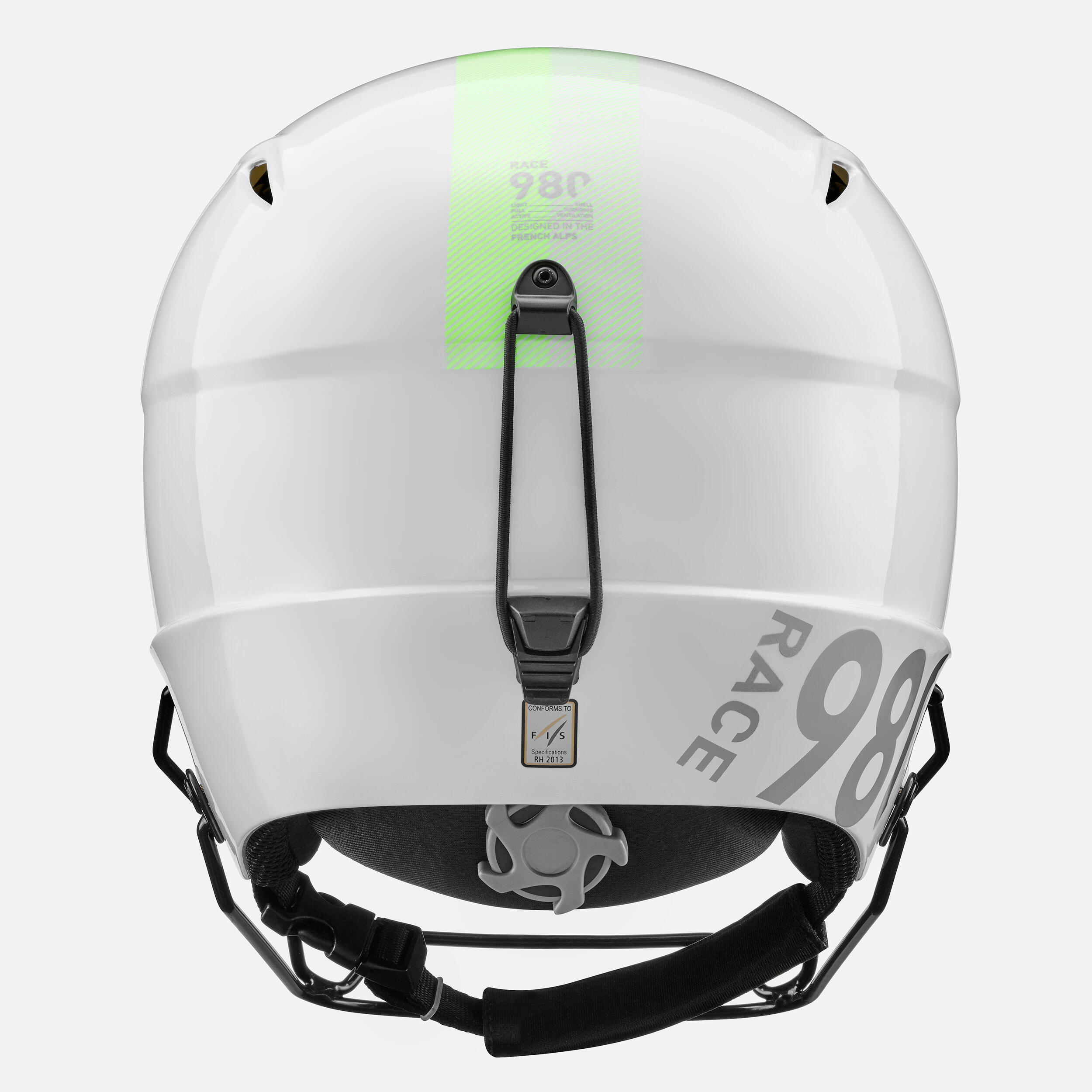 Casque de ski club compétition FIS enfant avec mentonnière - Blanc 7/9