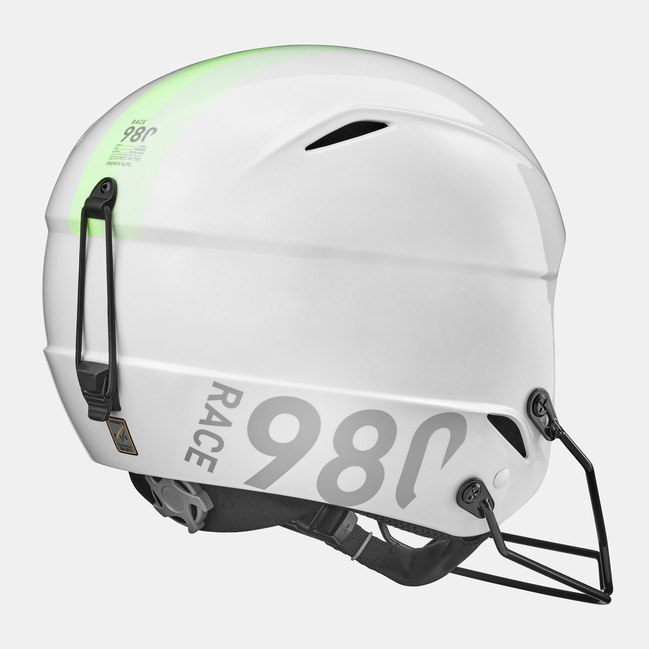 Casque de ski club compétition FIS enfant avec mentonnière - Blanc 5/9