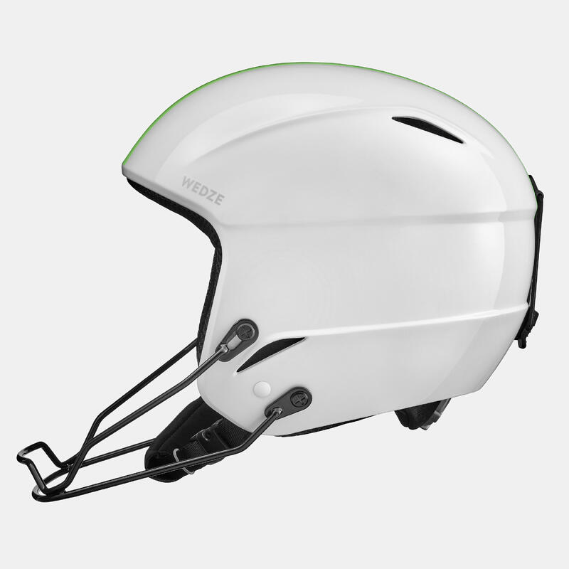 Capacete de ski de competição FIS com correia de queixo criança - Branco