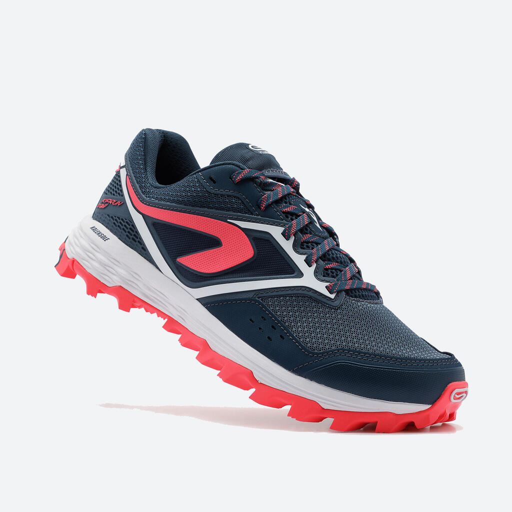 Chaussures de trail running pour femme XT7 bleue foncé et rose