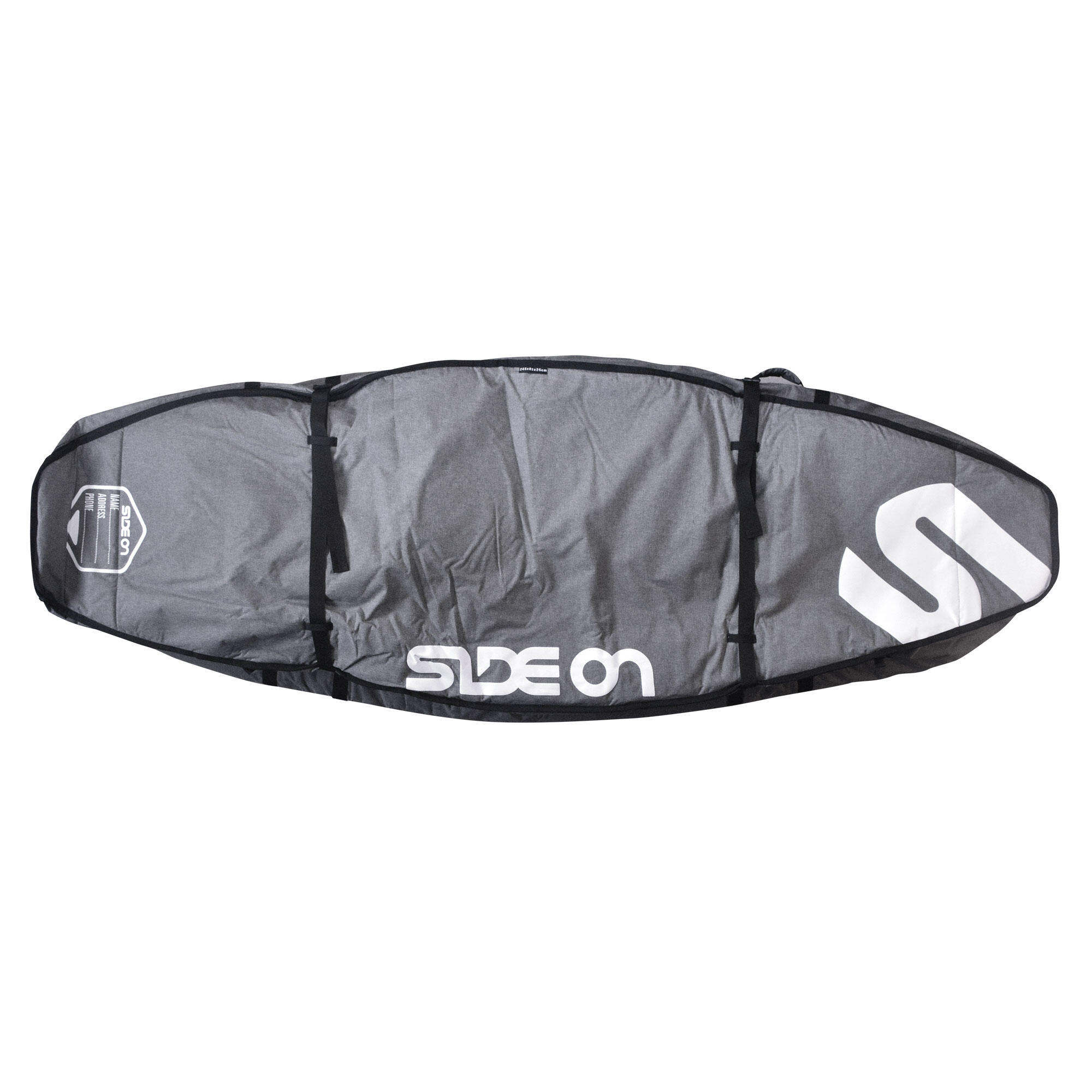 SIDE ON Boardbag Windsurfboard Doppelhülle 10 mm 245/85 cm Side On grau/weiss EINHEITSGRÖSSE
