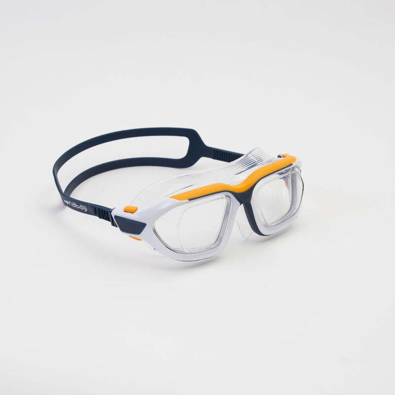 OPTICAL ACTIVE 透明鏡片游泳面鏡L號黃白配色
