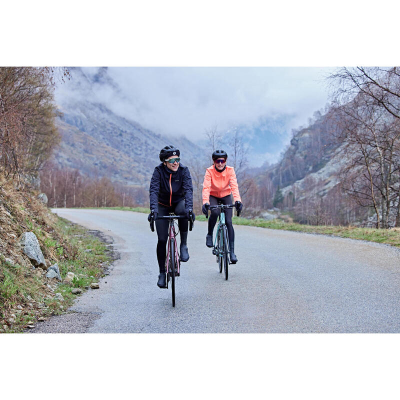 Chaqueta Ciclismo Carretera 100 Mujer Negro Invierno