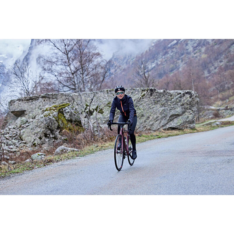 Chaqueta Ciclismo Carretera 100 Mujer Negro Invierno