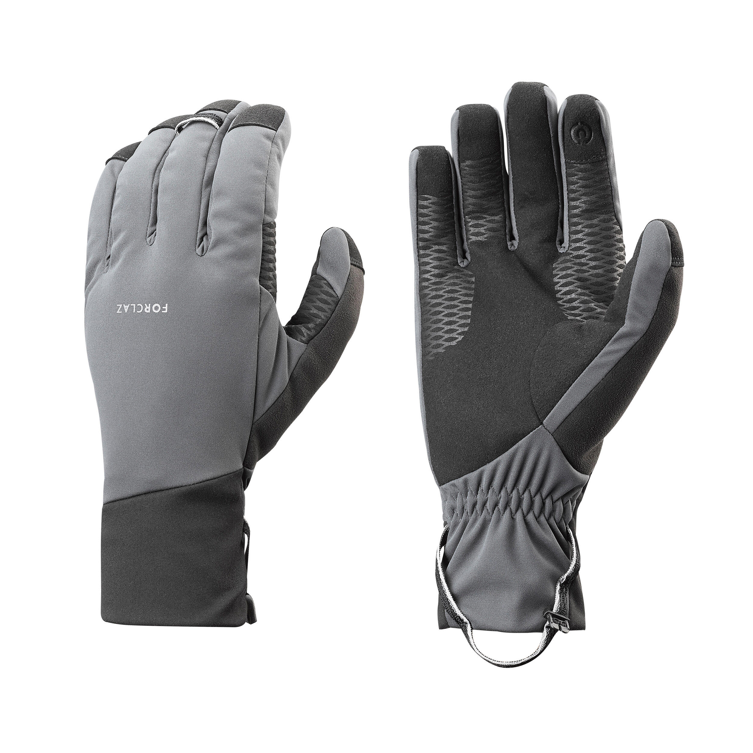 Adult mountain trekking windproof touchscreen gloves MT900 grey