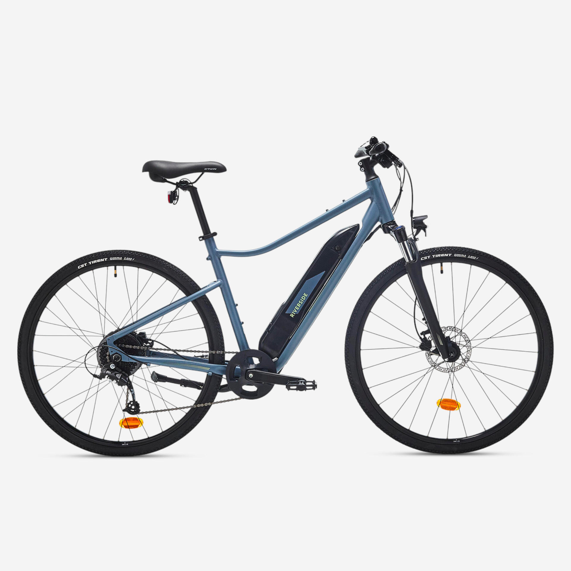 High Frame Electric Hybrid Bike Riverside 520 E - Blue | Decathlon