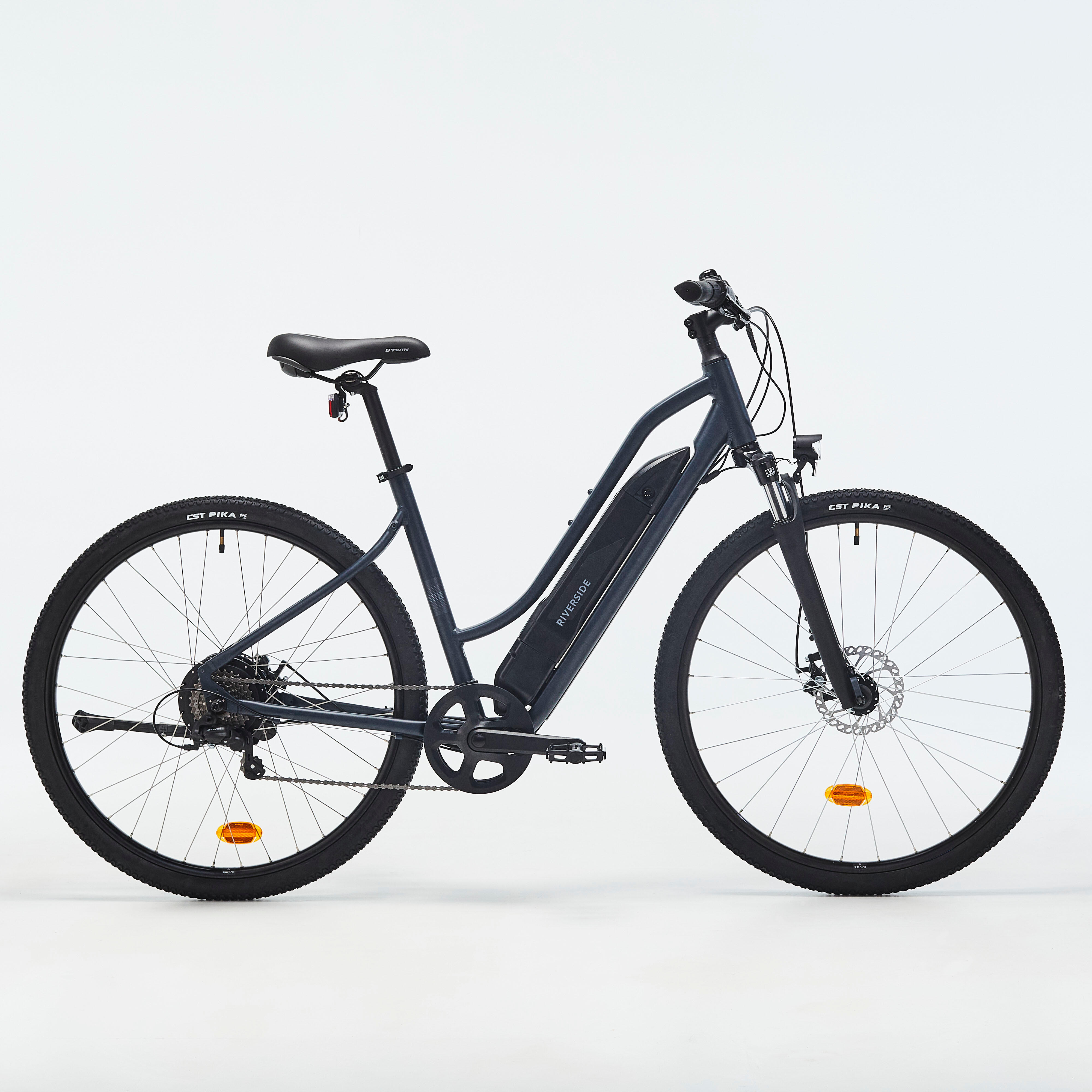 Electric Hybrid Bike Riverside 100 E Blue Decathlon