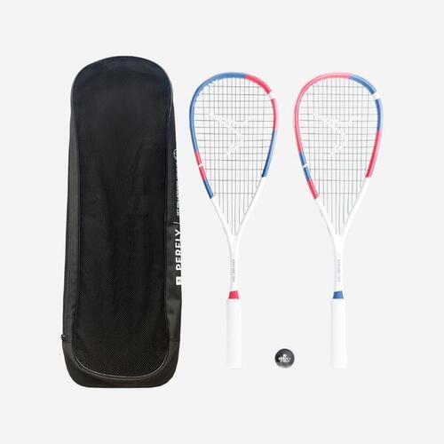 SET DE RAQUETTE DE SQUASH WALLBREAKER 155 CLUB (2 raquettes & 1 balle pt rouge)