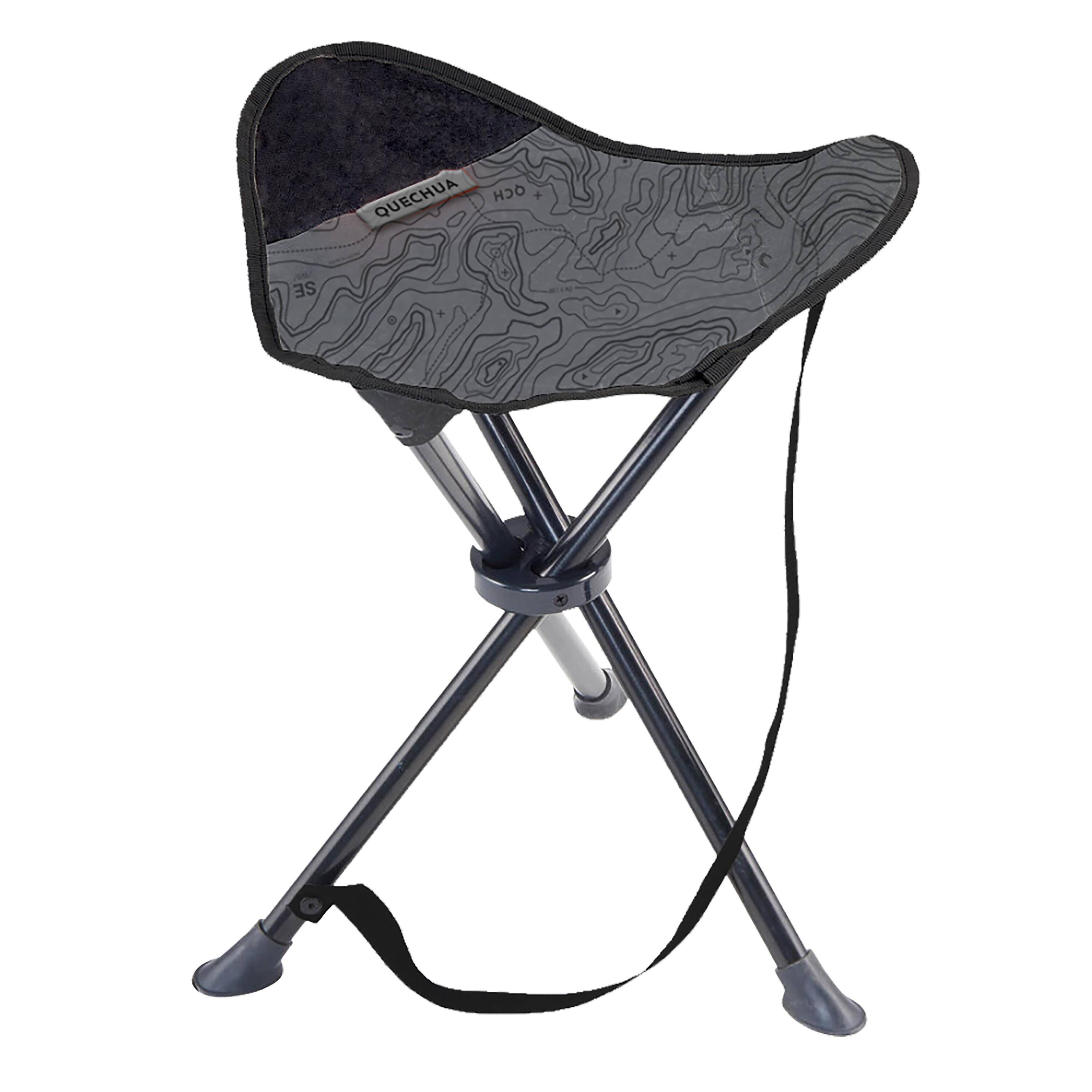 Camping Stool Tripod Foldable Supports up to 110 Kg - Grey -  4
