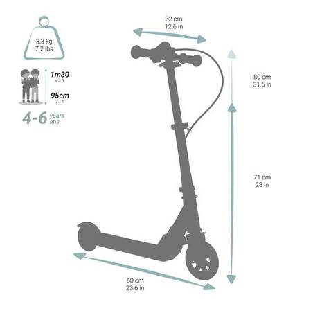 Play 5 Kids' Scooter with Brake - Blue