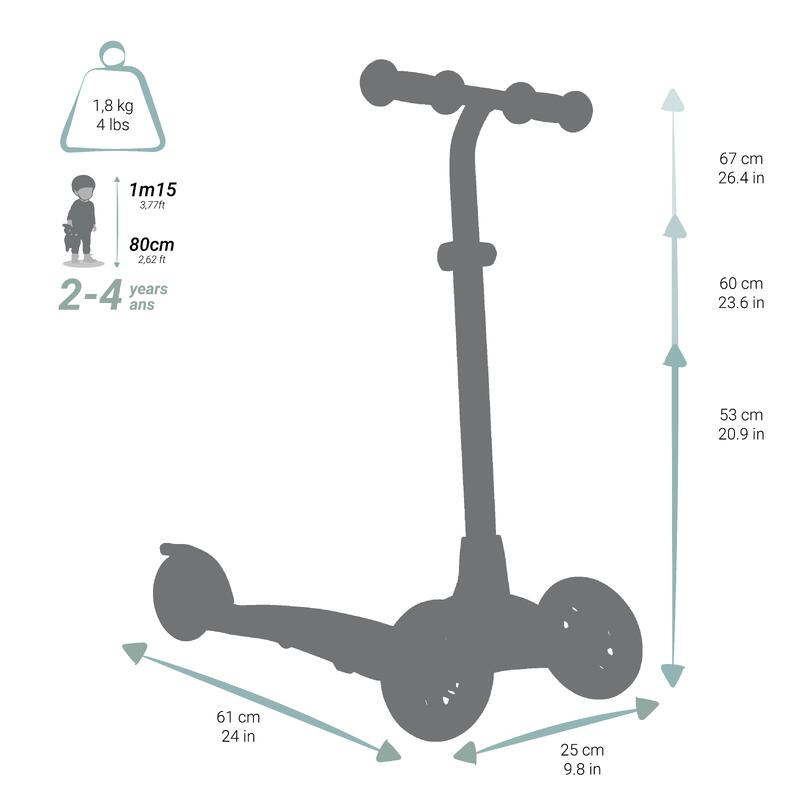 Patinete Scooter 3 ruedas Oxelo B1 Niños (Sin Base)