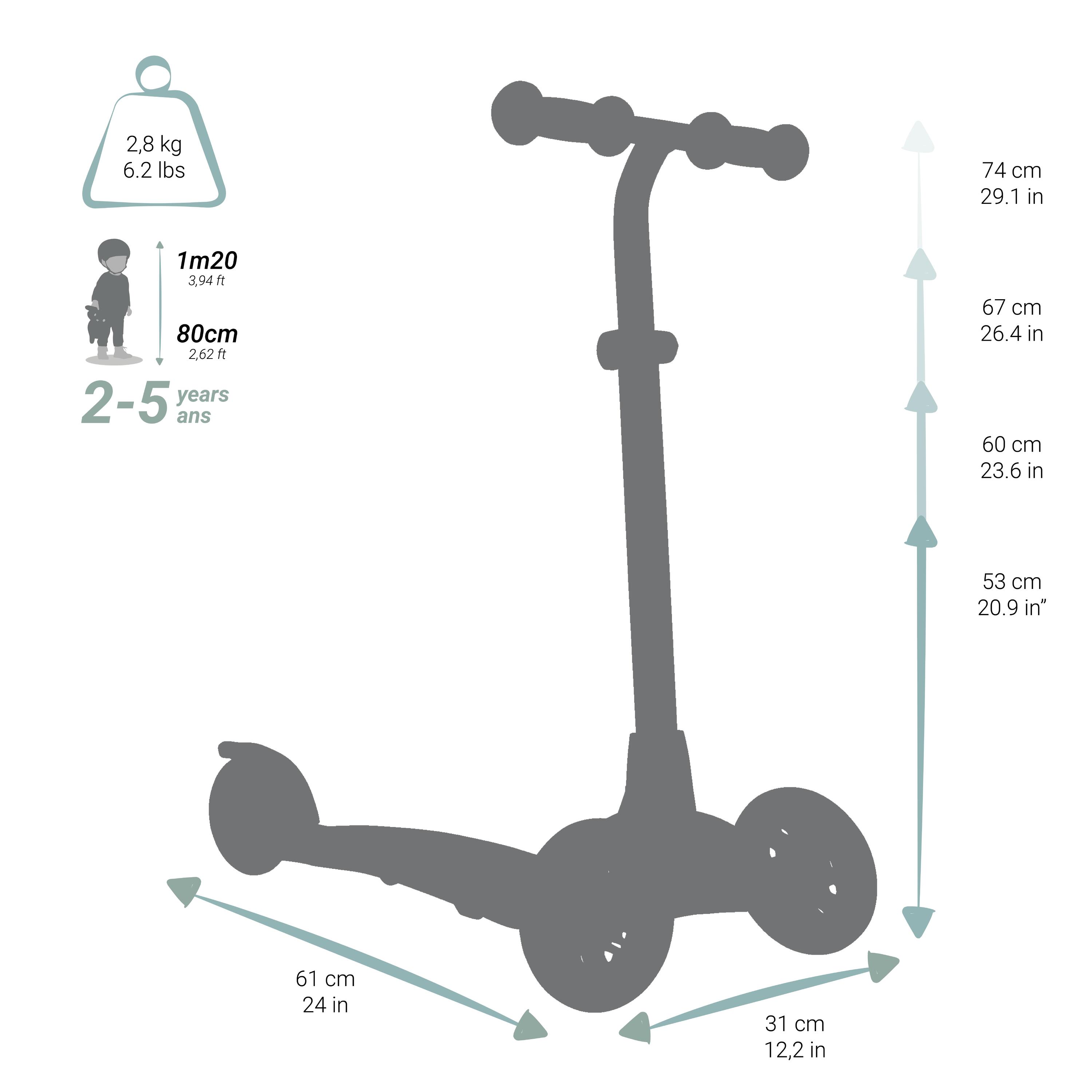 Kids' 3-Wheeled Scooter B1 500 - Black/Beige 12/13