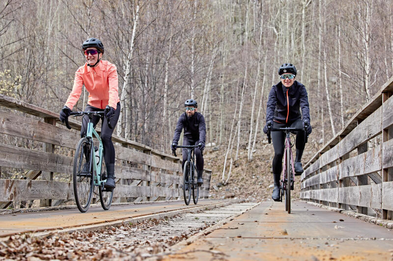 Kurtka rowerowa szosowa damska Triban 100 zimowa