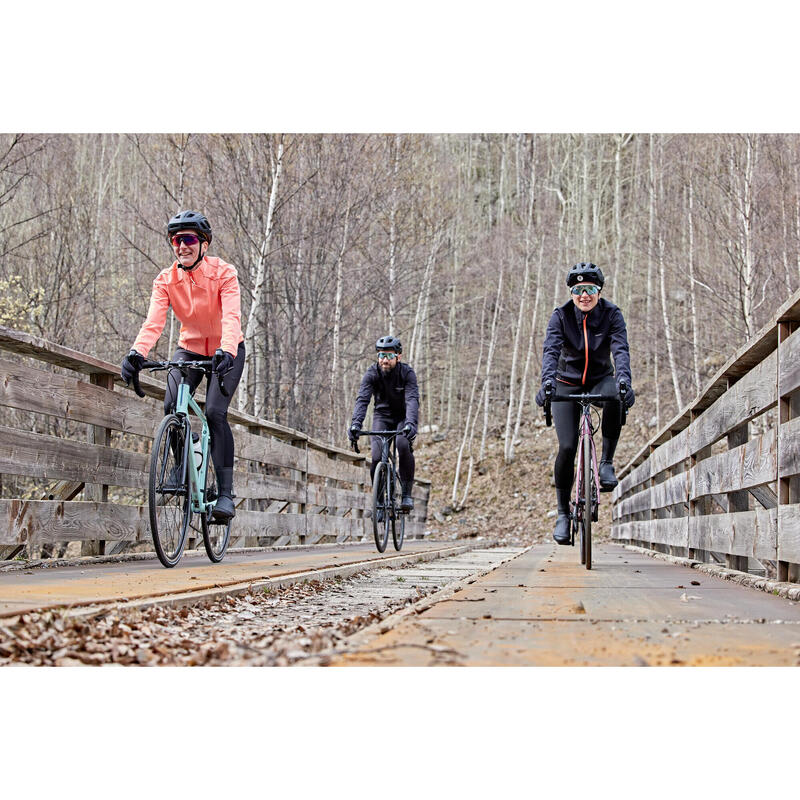 Chaqueta Ciclismo Carretera 500 Mujer Coral Invierno