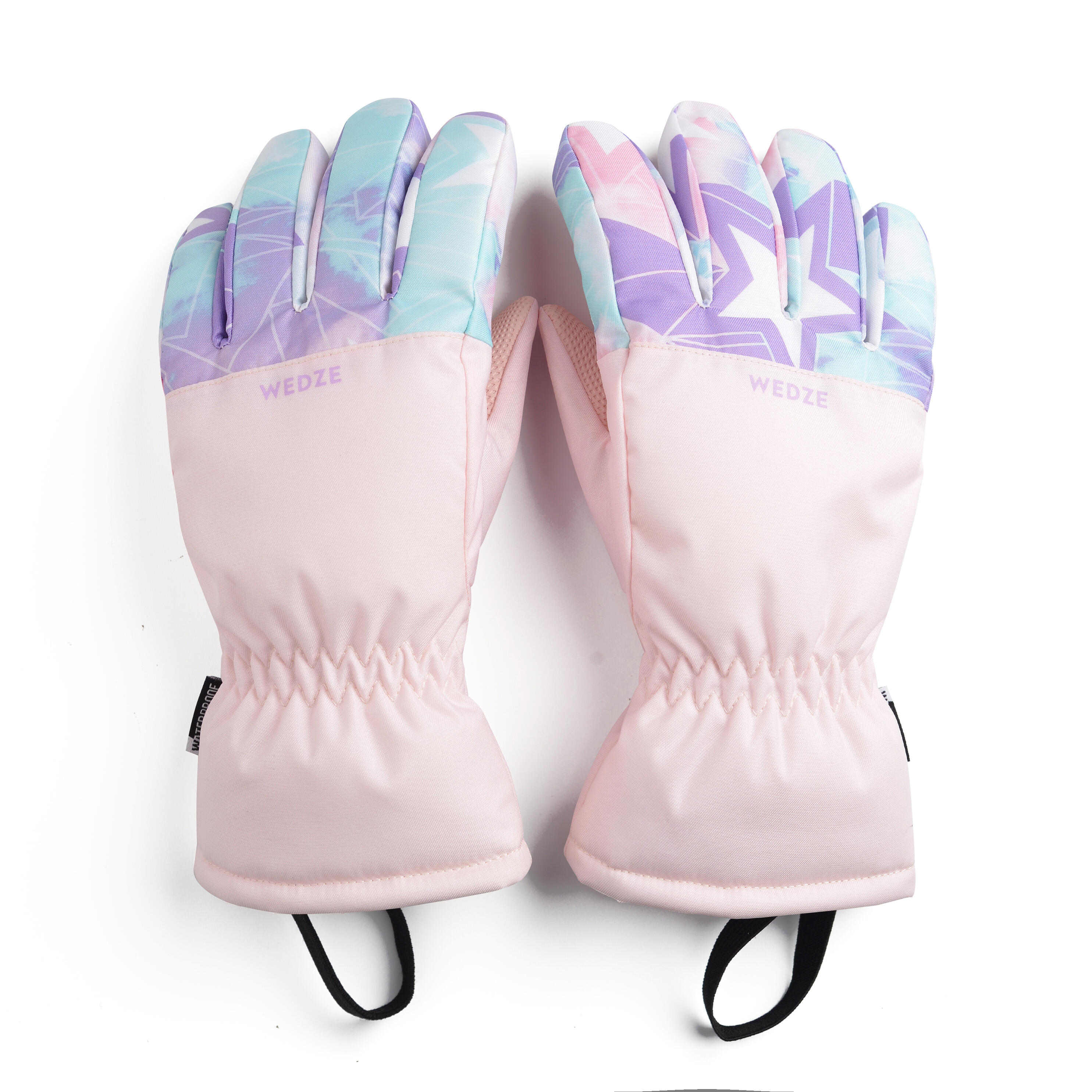 Wedze Kids' Ski Winter Gloves 100 - Pinkstar
