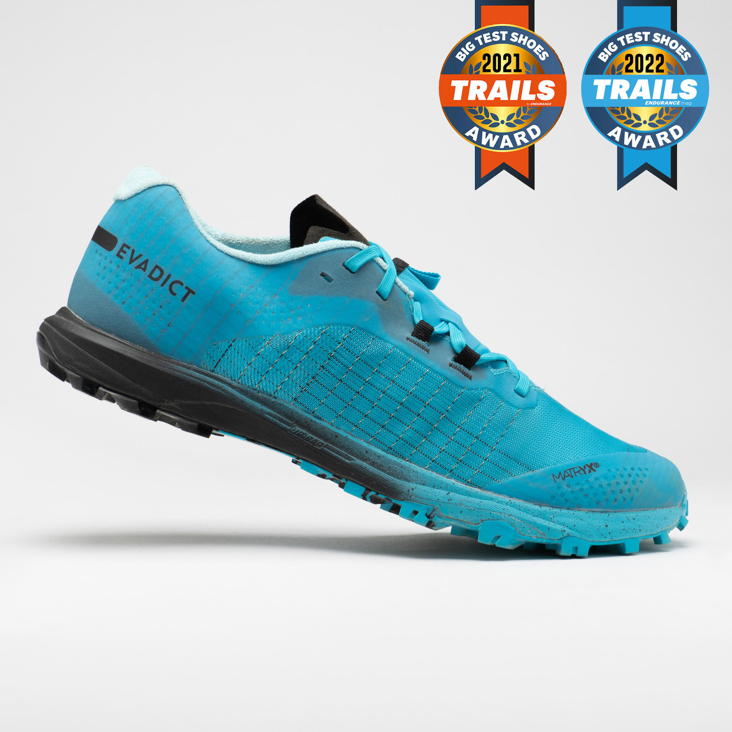 chaussures de trail running pour homme race light bleu ciel et noir - evadict