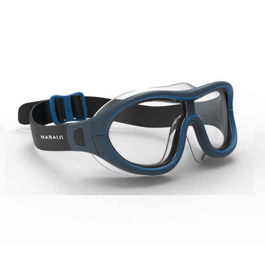 
      Swimming Pool Mask - Swimdow Size L Clear Lenses - Blue / Grey
  