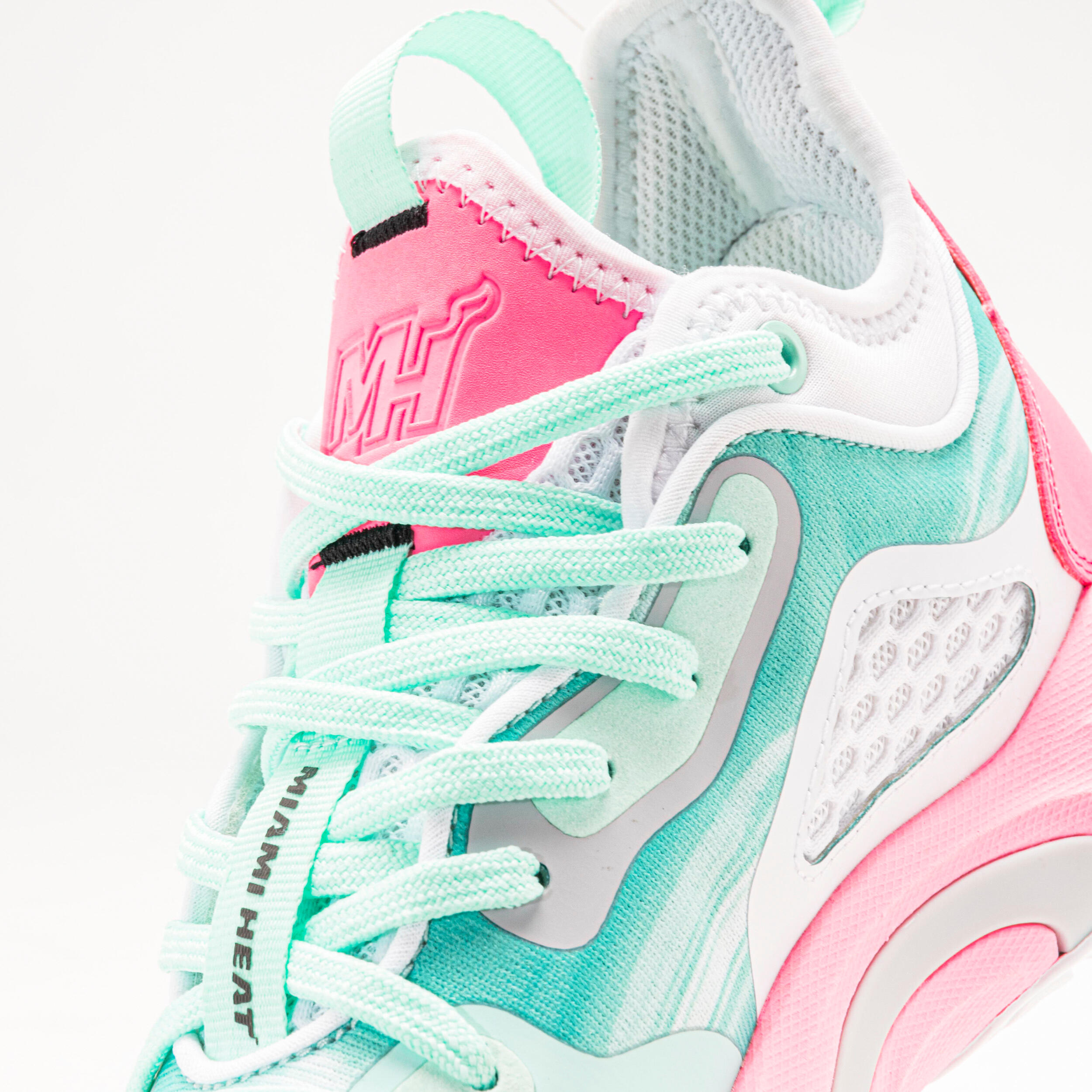 Kids' Basketball Shoes SE900 Mini Me - Green/Pink/NBA Miami Heat 4/10
