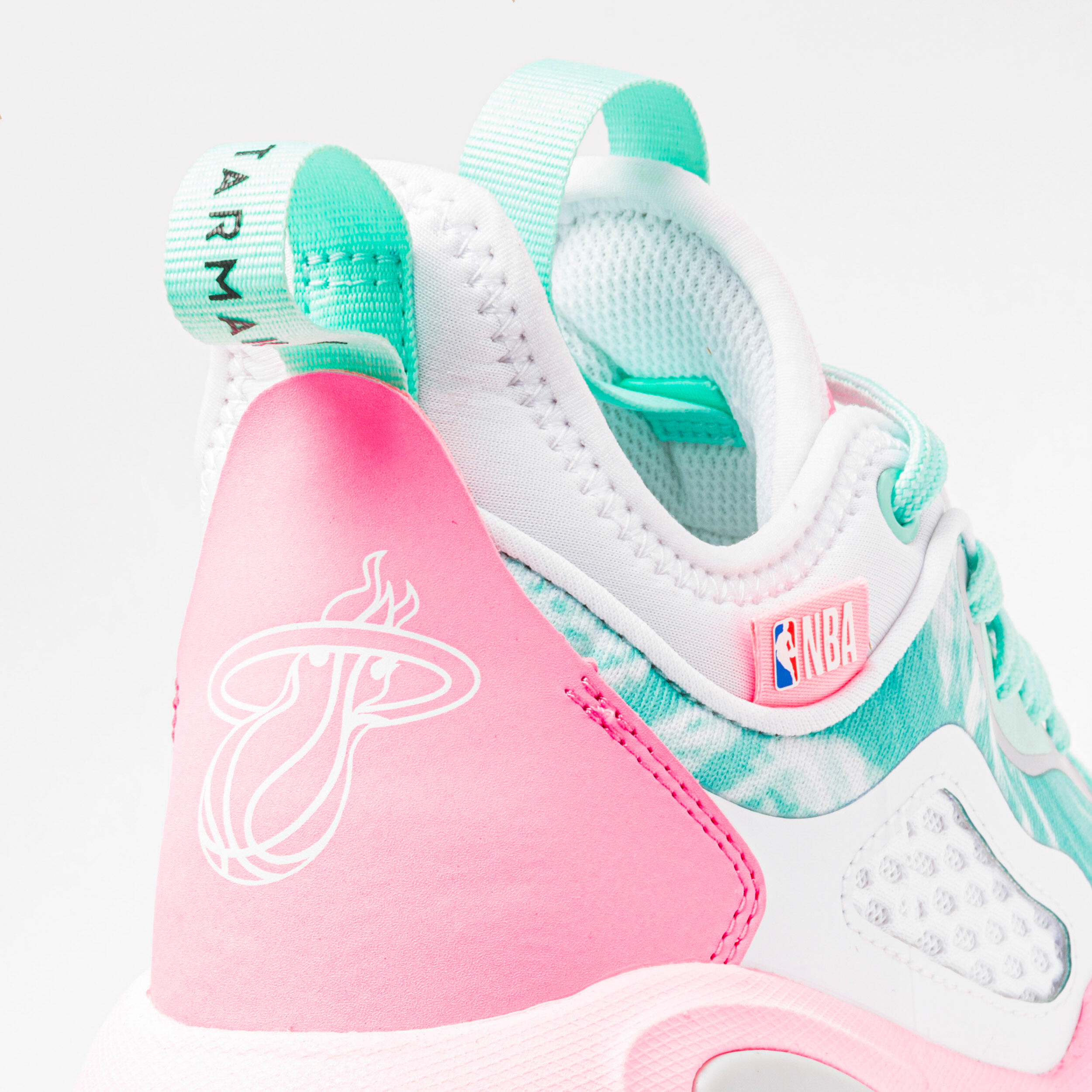 Kids' Basketball Shoes SE900 Mini Me - Green/Pink/NBA Miami Heat 5/10
