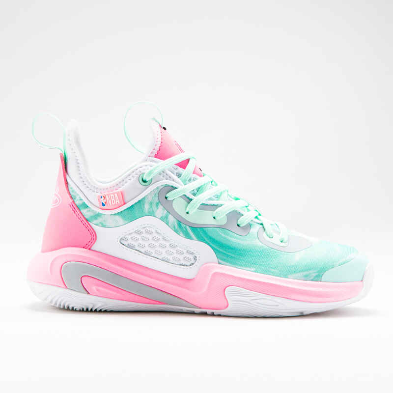 Basketballschuhe SE900 Mini Me NBA Miami Heat Kinder grün/rosa