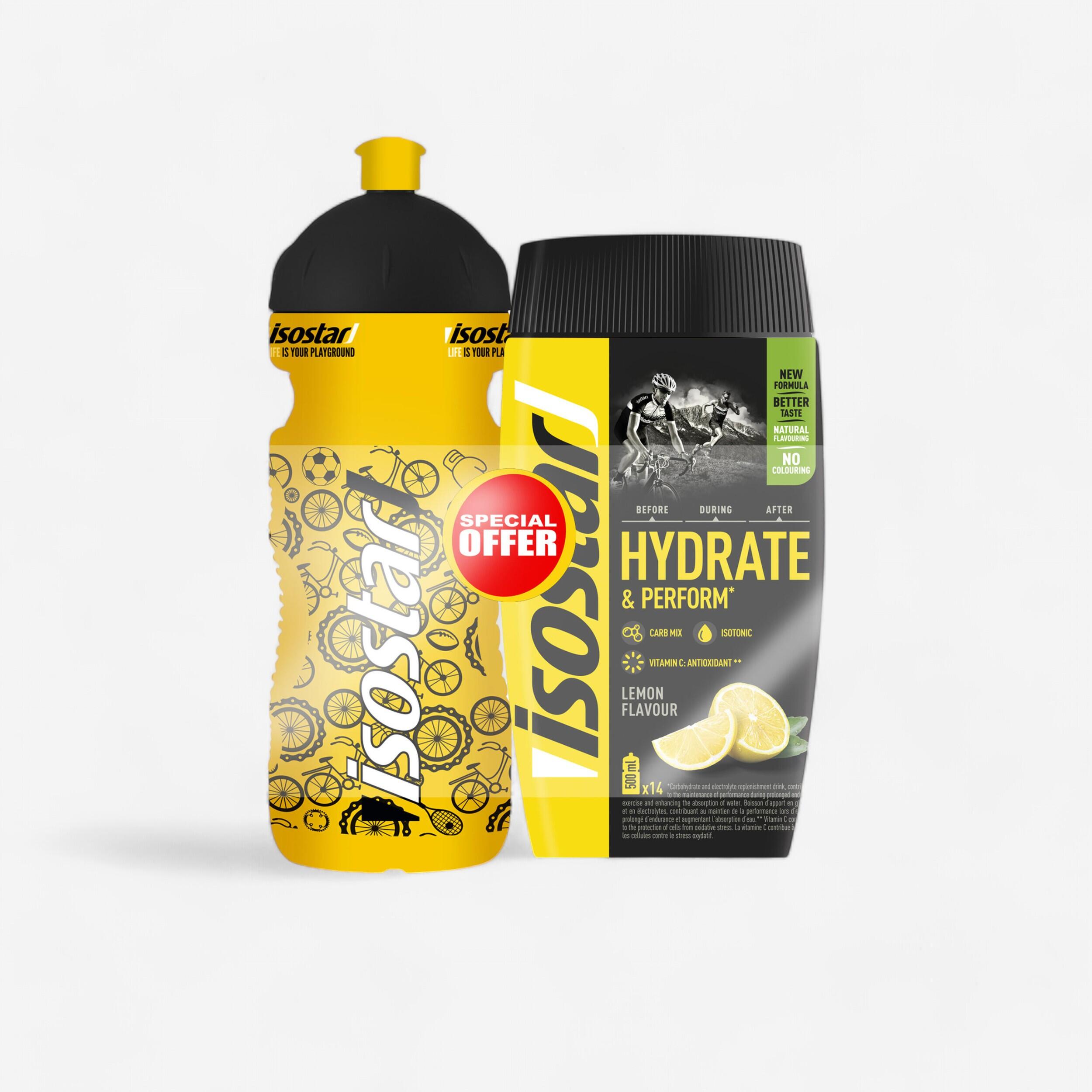 Băutură Izotonică Pudră Hydrate & Perform Lămâie 560 g + Bidon 0,65 L