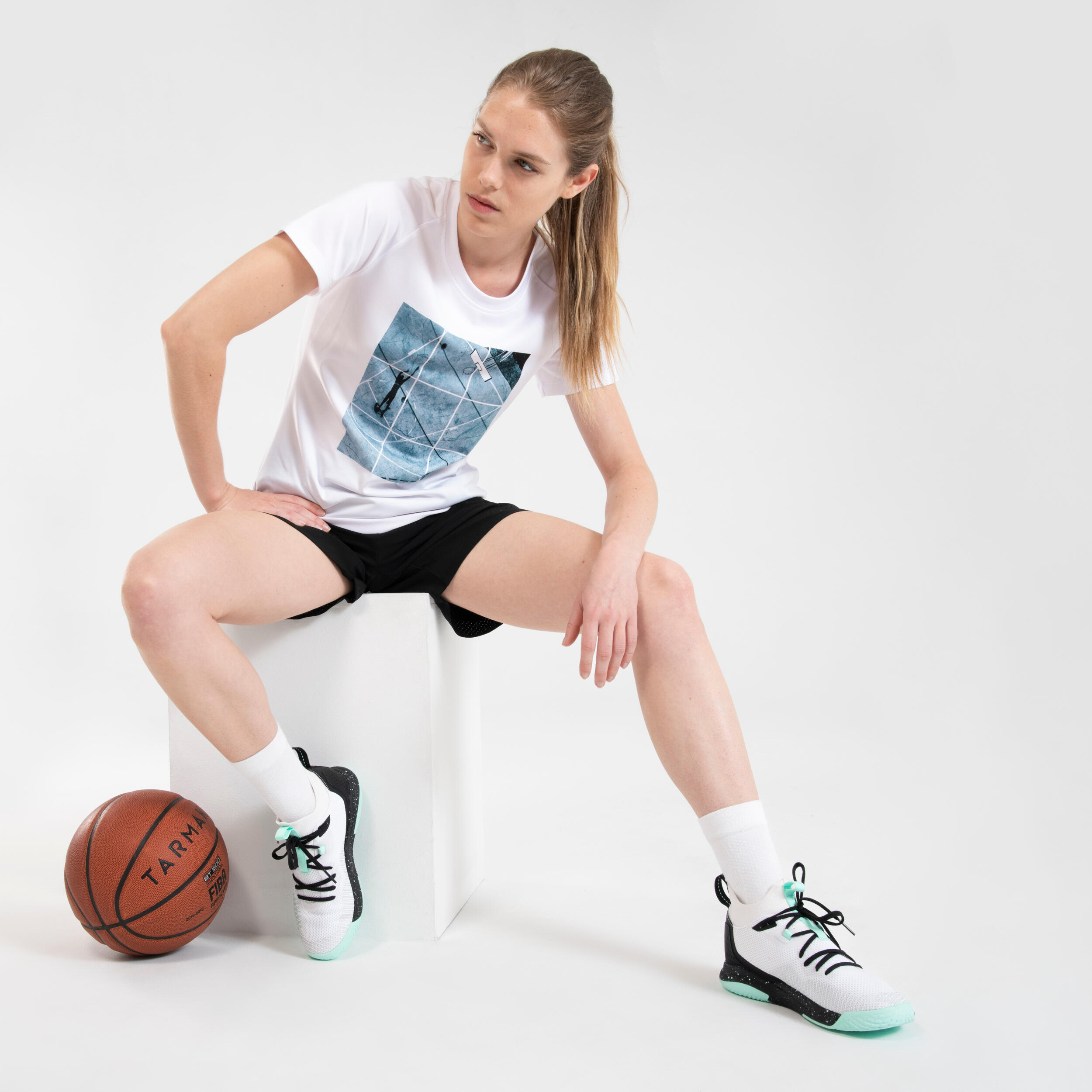 Women's Basketball Shorts SH500 - Black 50/79