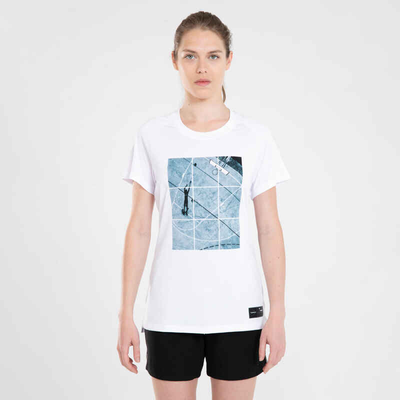 Camiseta de baloncesto Mujer Tarmak TS500  blanco