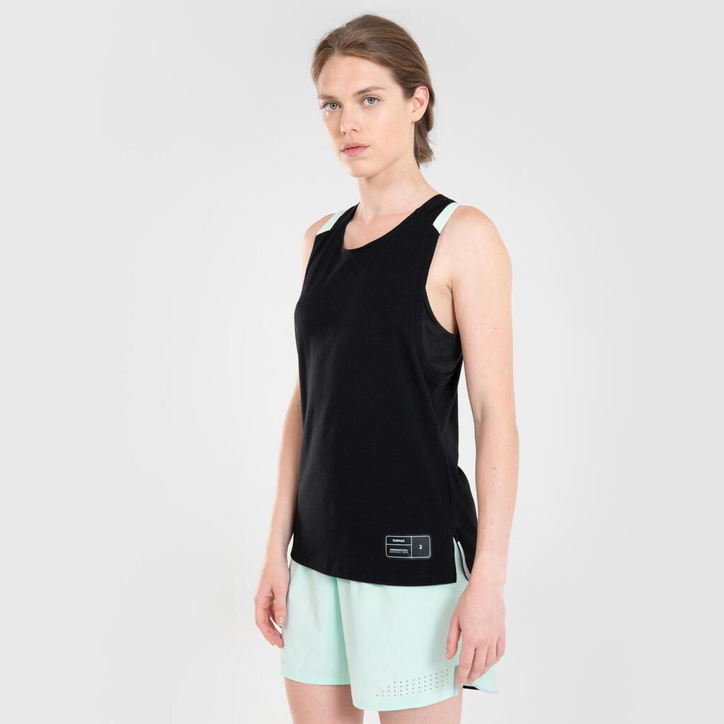 Damen Basketballtrikot ärmellos T500 schwarz