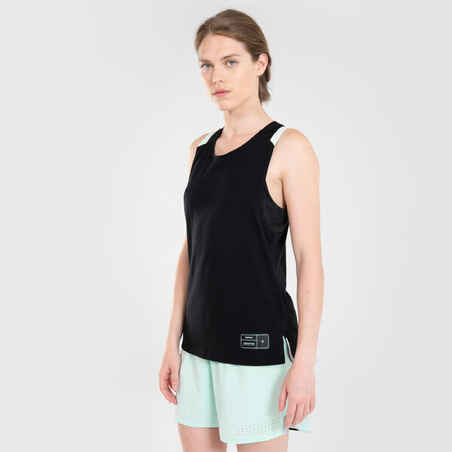 Women's Sleeveless Basketball Jersey T500 - Black