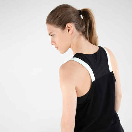 Women's Sleeveless Basketball Jersey T500 - Black