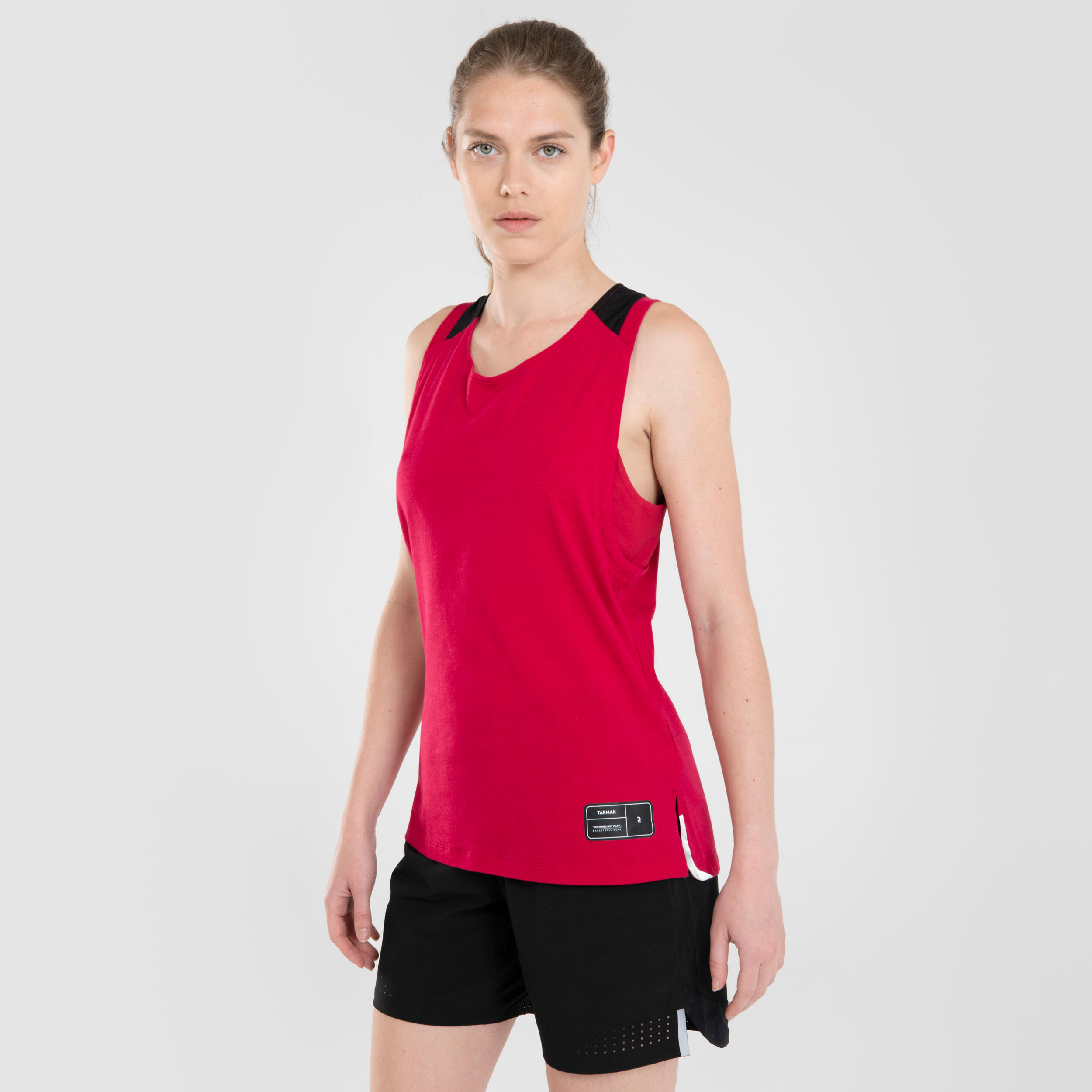 Women's Sleeveless Basketball Jersey T500 - Burgundy 5/7