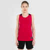 Majica bez rukava za košarku T500 ženska tamnocrvena  