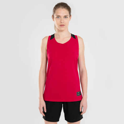 
      Women's Sleeveless Basketball Jersey T500 - Burgundy
  