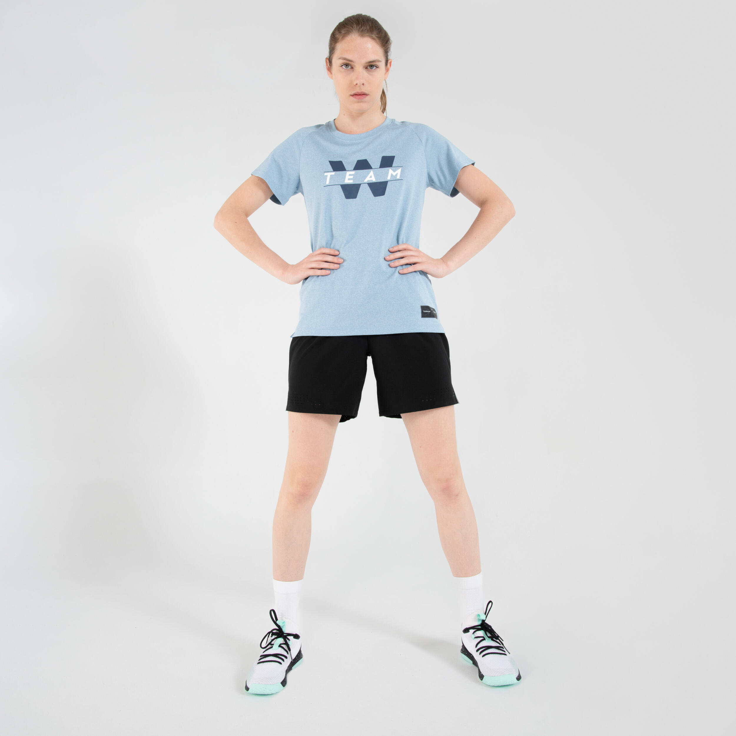 WOMEN'S CONFIRMED BASKETBALL T-SHIRT / JERSEY - TS500 SKY