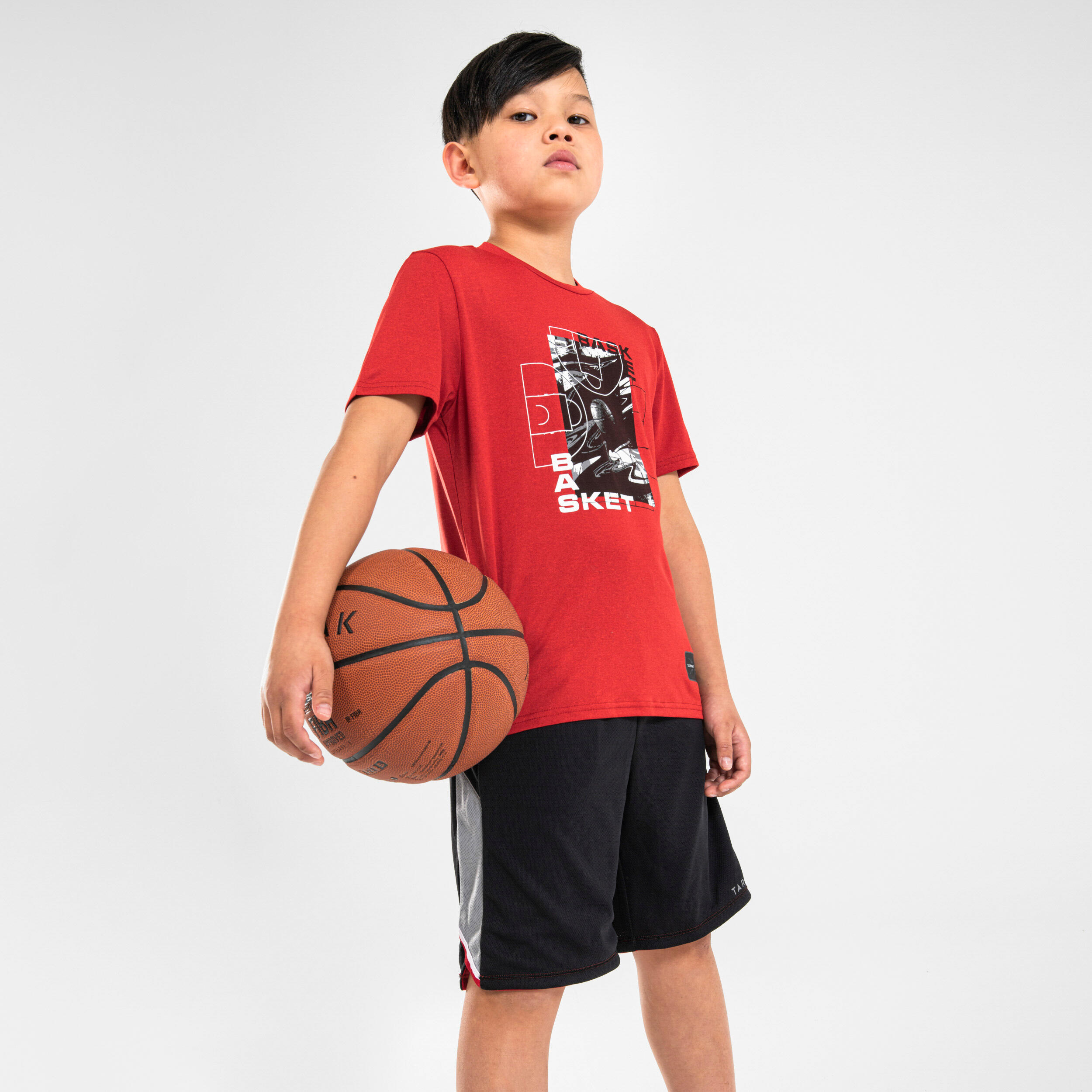 Kids' Basketball T-Shirt / Jersey TS500 Fast - Red 5/6