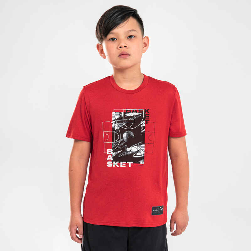 Basketballshirt TS500 Fast Kinder rot