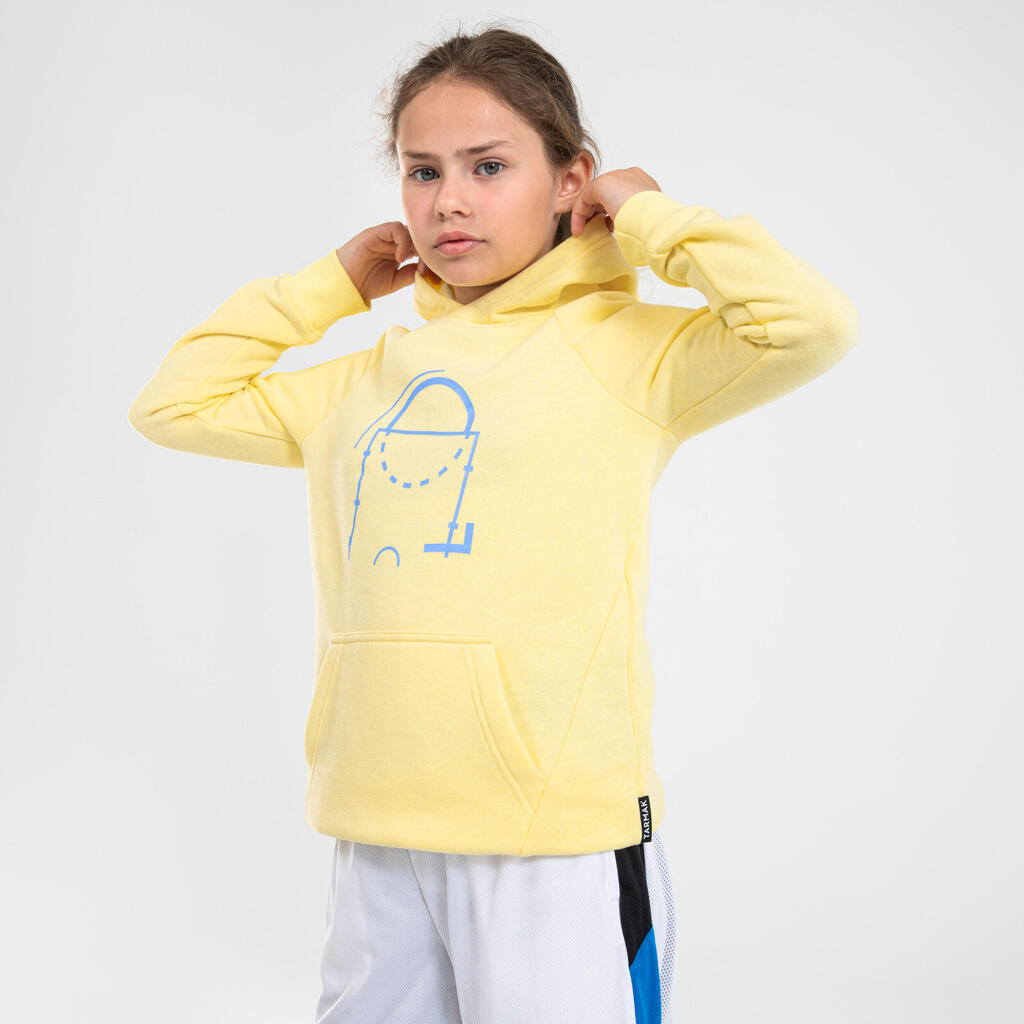 Kids' Basketball Hoodie H100 - Yellow