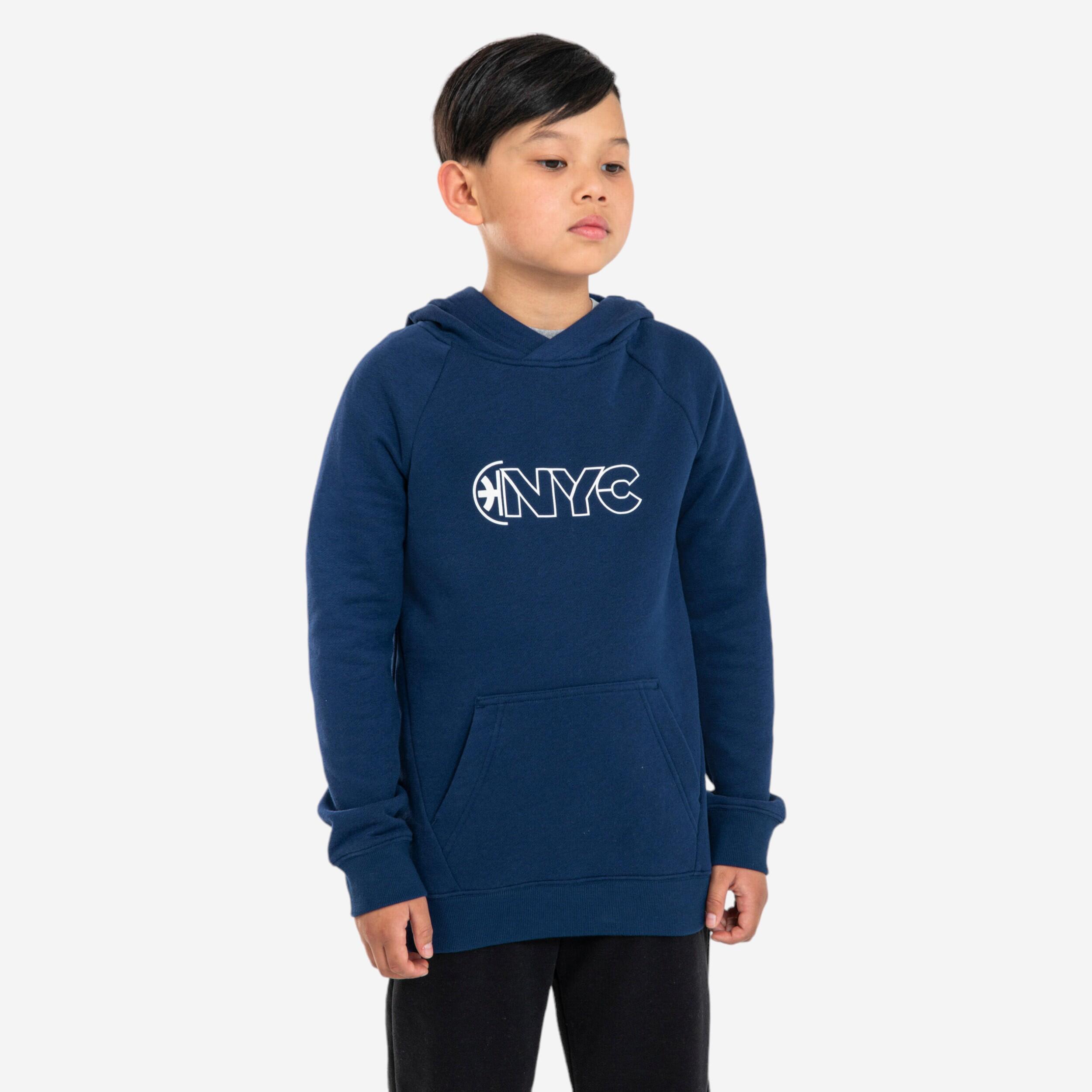 CHILDREN'S BASKETBALL HOODIE - H100 NAVY