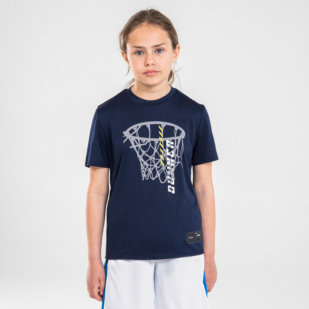 T-SHIRT / MAILLOT DE BASKETBALL ENFANT - TS500 FAST NOIR