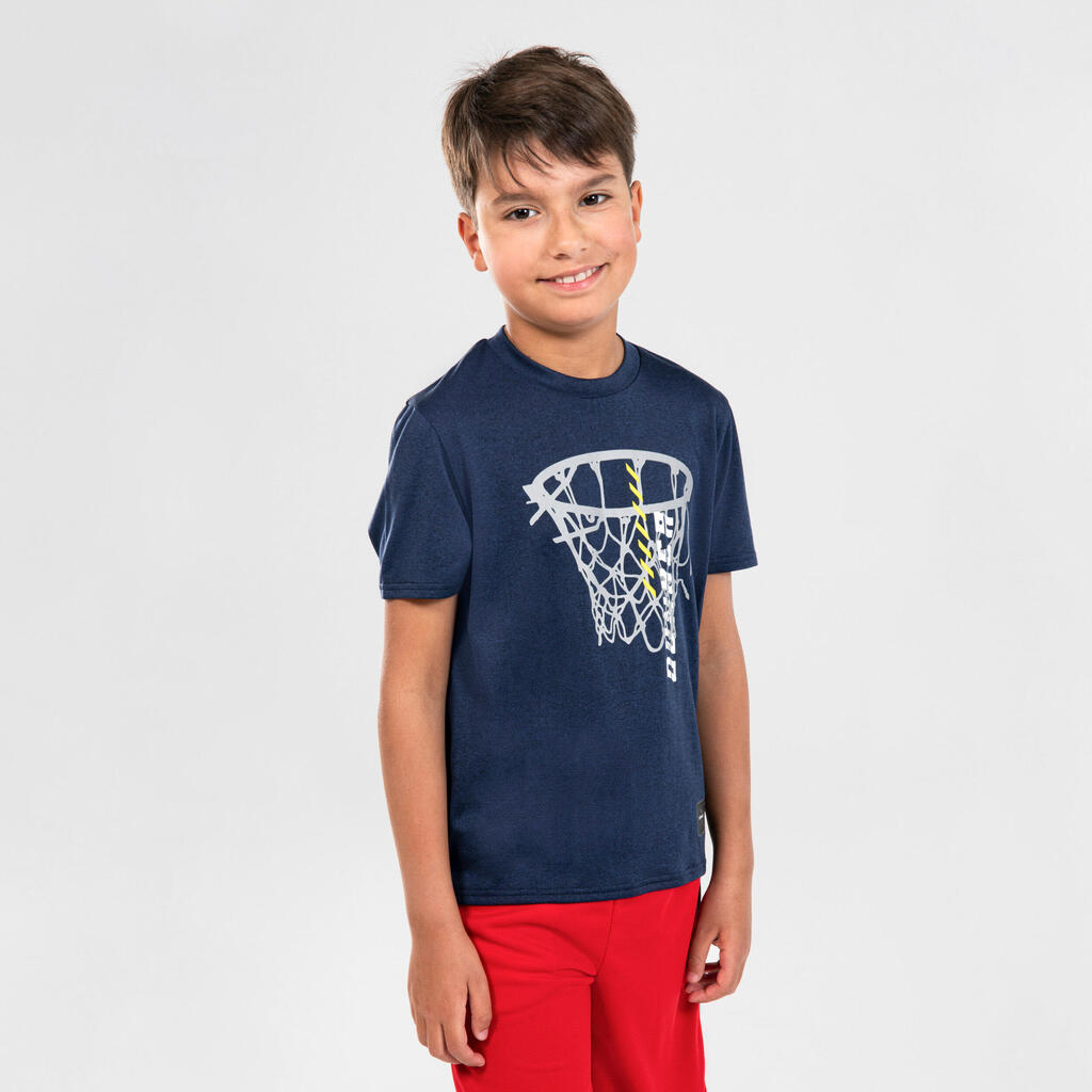 Kinder Basketballshirt TS500 Fast grau