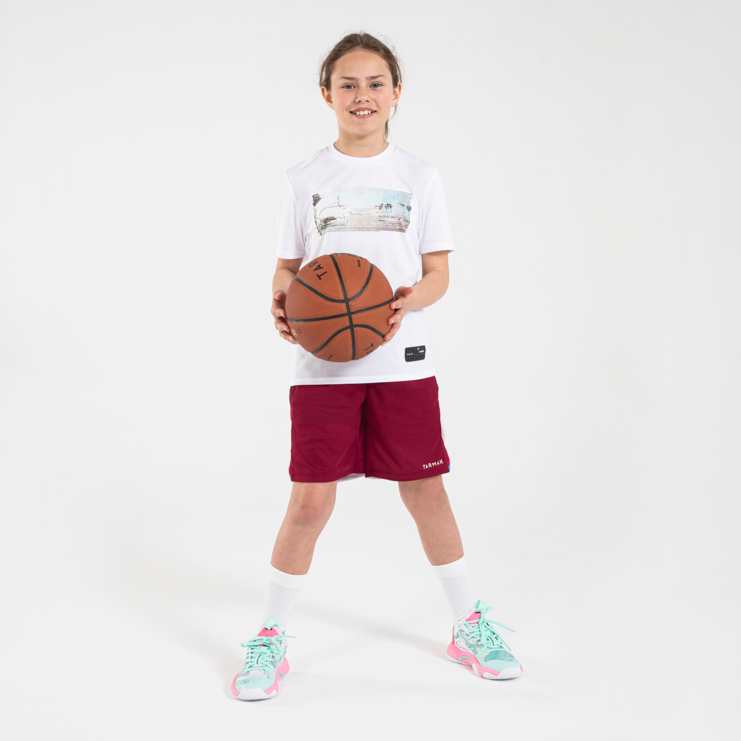 Kids' Basketball T-Shirt / Jersey TS500 Fast - White 6/7
