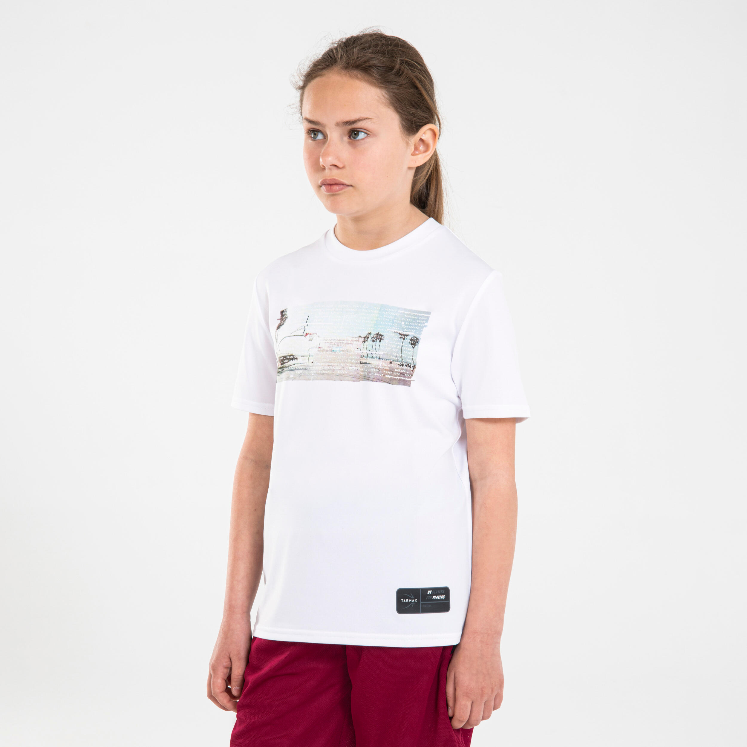 Kids' Basketball T-Shirt / Jersey TS500 Fast - White 5/7