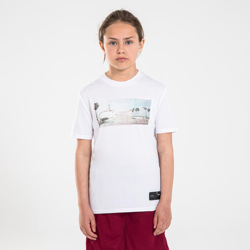 Kids' Basketball T-Shirt / Jersey TS500 Fast - White