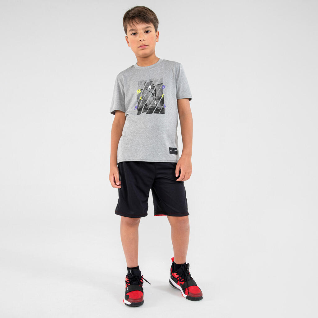 Kinder Basketballshirt TS500 Fast grau