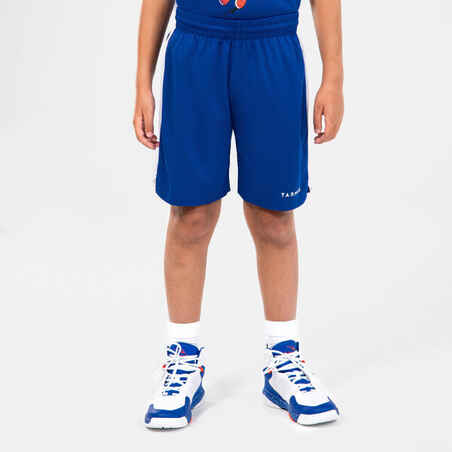 SHORT DE BASKETBALL ENFANT - SH500 BLEU BLANC