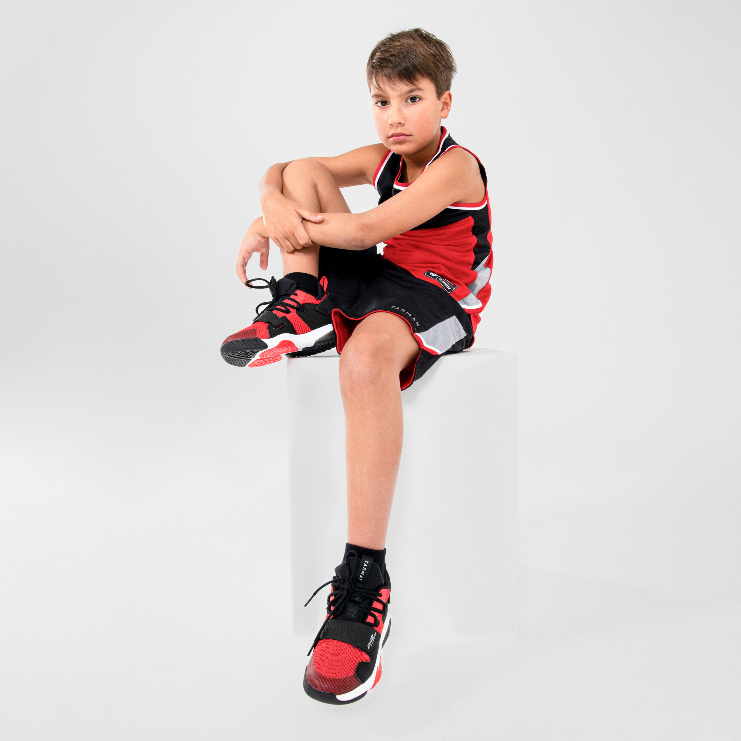 Kids' Intermediate Basketball Shoes SS500M - Red 6/10
